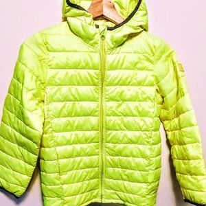 Gap Kids Lightweight Neon Yellow Puffer Jacket Sz M